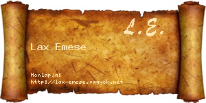Lax Emese névjegykártya
